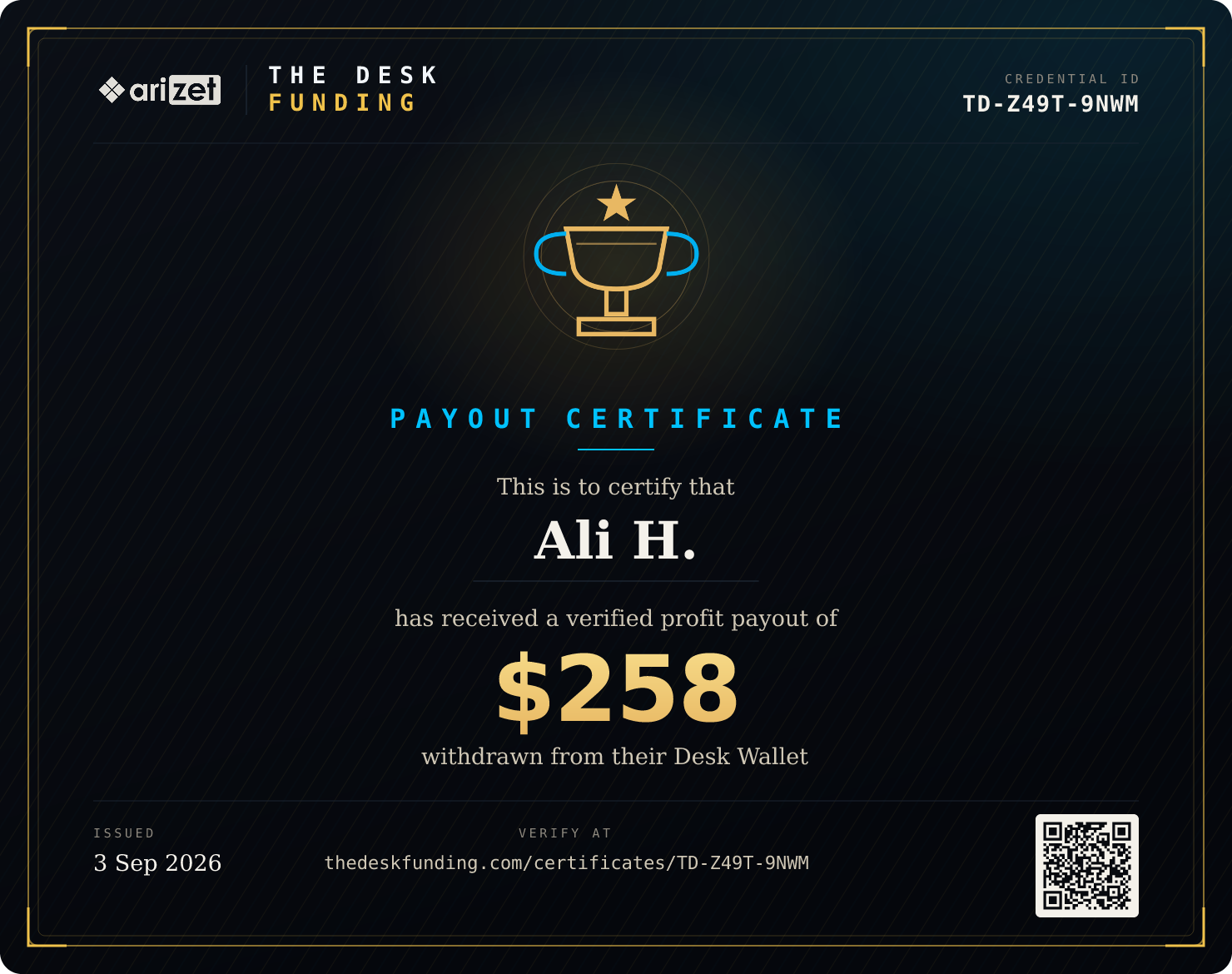 Payout certificate TD-Z49T-9NWM