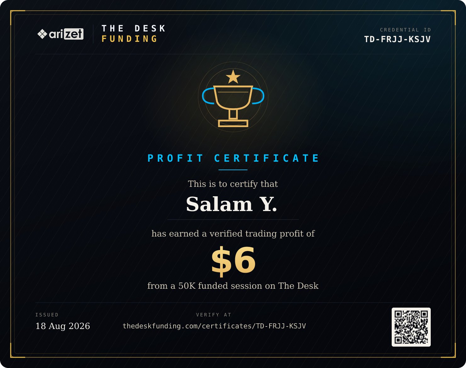 Profit certificate TD-FRJJ-KSJV