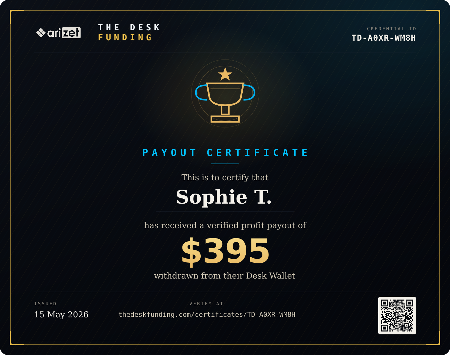 Payout certificate TD-A0XR-WM8H